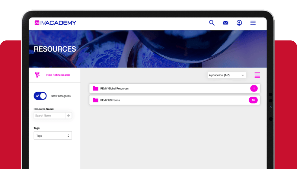 the IV Academy online dashboard on a computer screen the IV Academy online dashboard on a computer screen