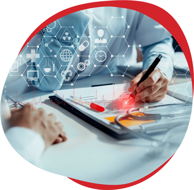 a healthcare provider writing notes