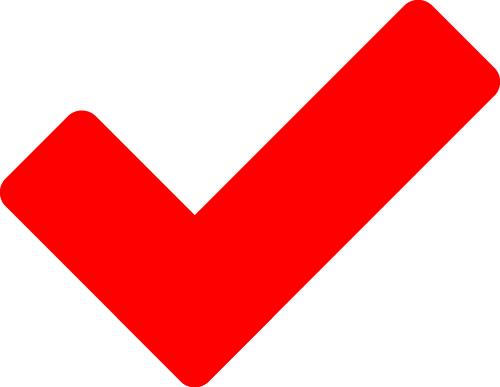 red checkmark