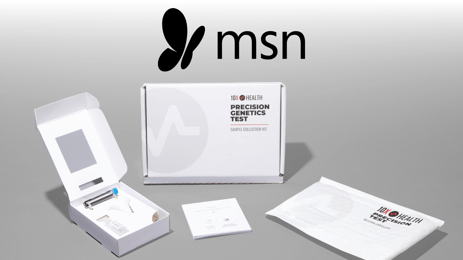 Precision Genetic Test kit on a gray background