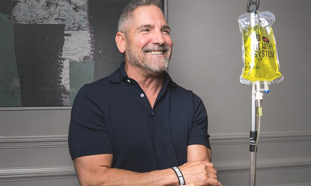 Grant Cardone receiving 10X Health System IV therapy