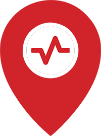 a map pin with the 10X Health icon in it