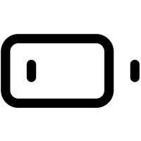 icon of a battery with low power