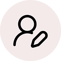 icon of a person with a pen