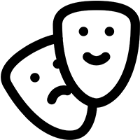 icon of happy and sad theater masks